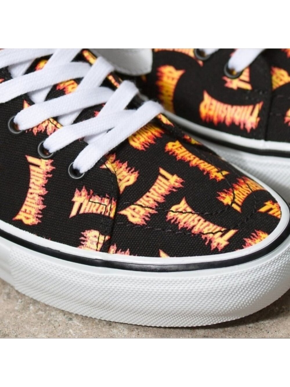 Vans Thrasher Skate Sk8 Hi Men Logo Flame Black new Popcush Pro 1026 - Picture 4 of 8